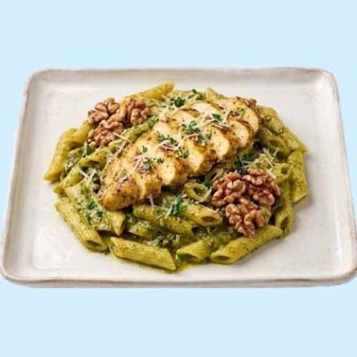 Penne pesto curry